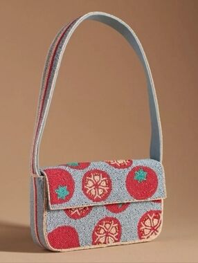 Anthropologie Fiona Beaded Bag- Food And Drink Tomato Edition NWT